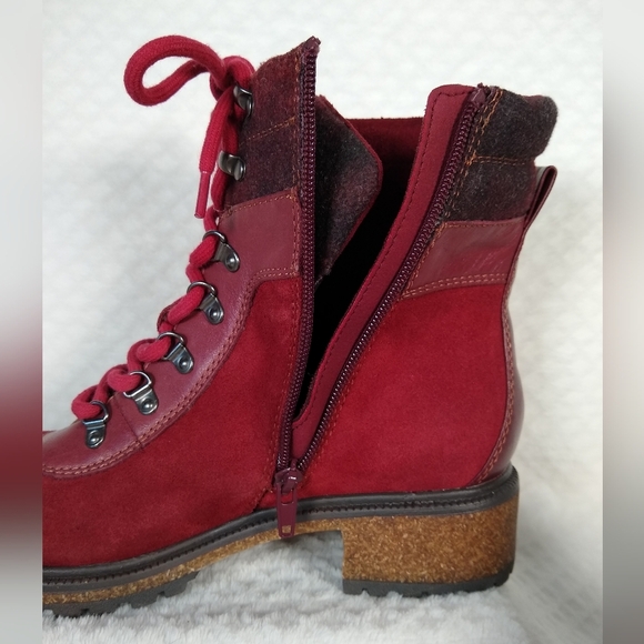 Earth Elements Tessa Premium Suede and Leather Boots Garnet Multitone Sz 8.5 New - Picture 4 of 9